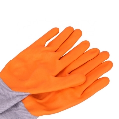 Guantes de mano recubiertos de espuma de nitrilo naranja resistentes a cortes de HPPE