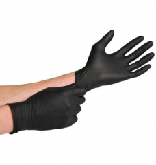 guantes de nitrilo negros desechables