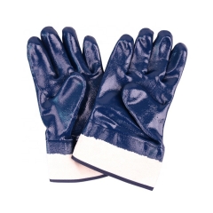 Guantes de mano resistentes al aceite de trabajo de nitrilo de algodón industrial